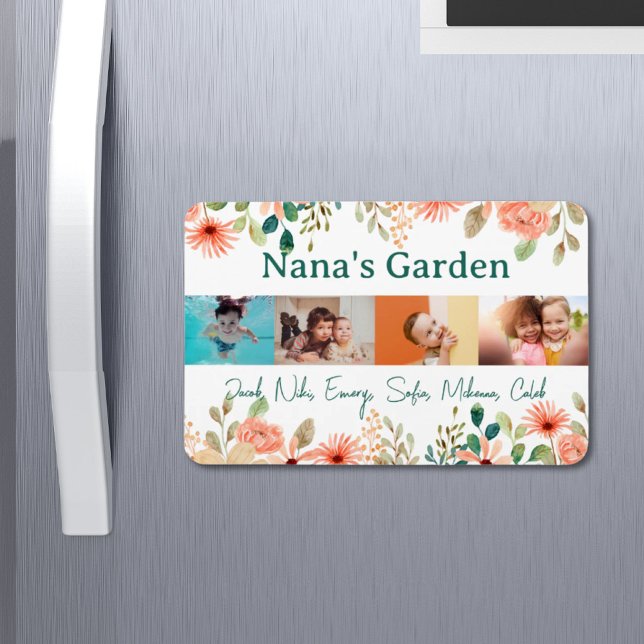 Personalized Photo Collage Nana Grandma's Garden  Magnet (Personalized Photo Collage Nana Grandma's Garden Magnet)