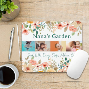 Personalized Photo Collage Nana Grandma's Garden  Mouse Pad