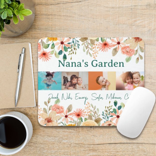 Personalized Photo Collage Nana Grandma's Garden  Mouse Pad (Personalized Photo Collage Nana Grandma's Garden Mouse Pad)