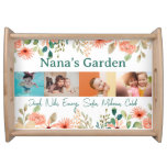 Personalized Photo Collage Nana Grandma&#39;s Garden  Serving Tray