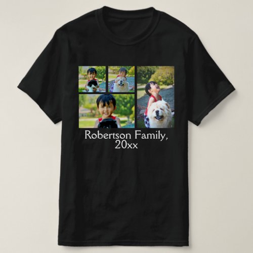 Personalized Photo Collage on Dark T_Shirt