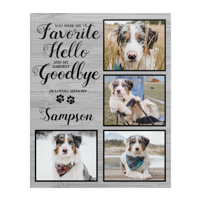 Personalized Photo Collage Pet Memorial Acrylic Print (Front)