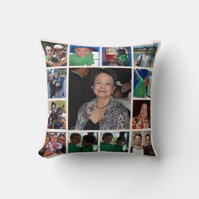 Personalized Photo Collage Pillow (Front)