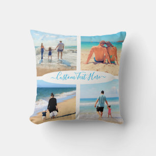 Personalized Photo Collage Pillow with Custom Text