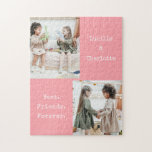 Personalized Photo Collage Pink Best Friends Name Jigsaw Puzzle<br><div class="desc">Celebrate your friendship with this adorable two-photo pink jigsaw puzzle, designed just for best friends! Featuring a trendy color block style and modern aesthetic, this puzzle is the perfect way to capture your favorite memories with your BFF. The soft pink tones and unique design make this a fun and thoughtful...</div>