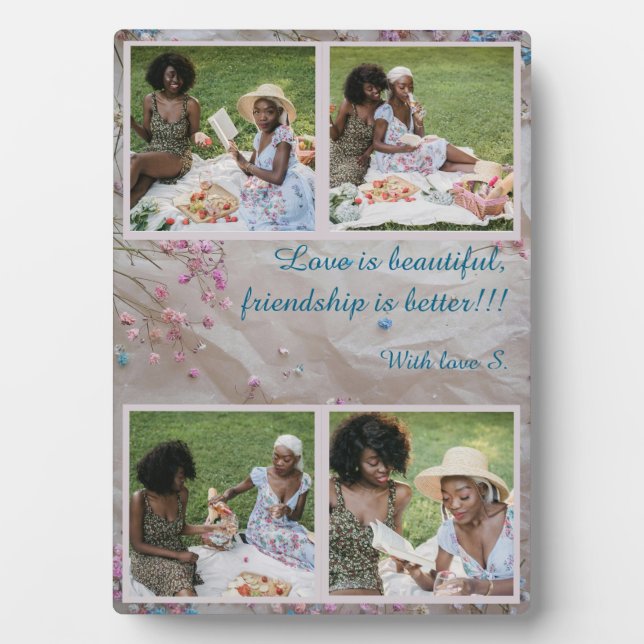 Personalized Photo Collage Plaque - Custom Photos (Front)