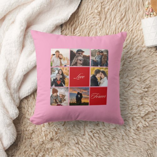 Personalized Photo Collage Romantic Throw Pillow