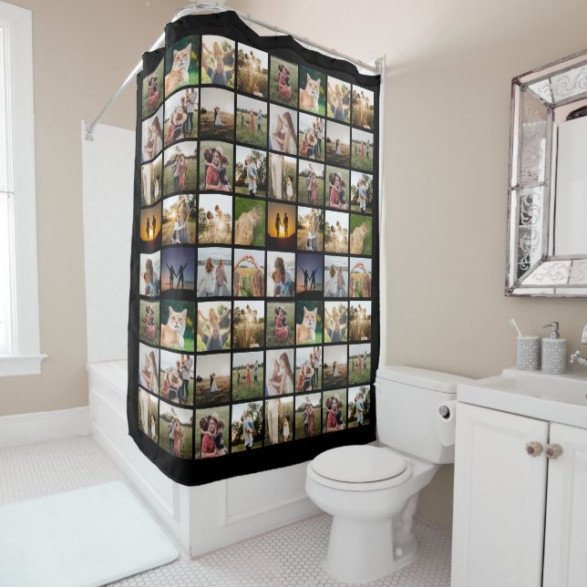 Personalized Photo Collage Shower Curtain (In Situ)