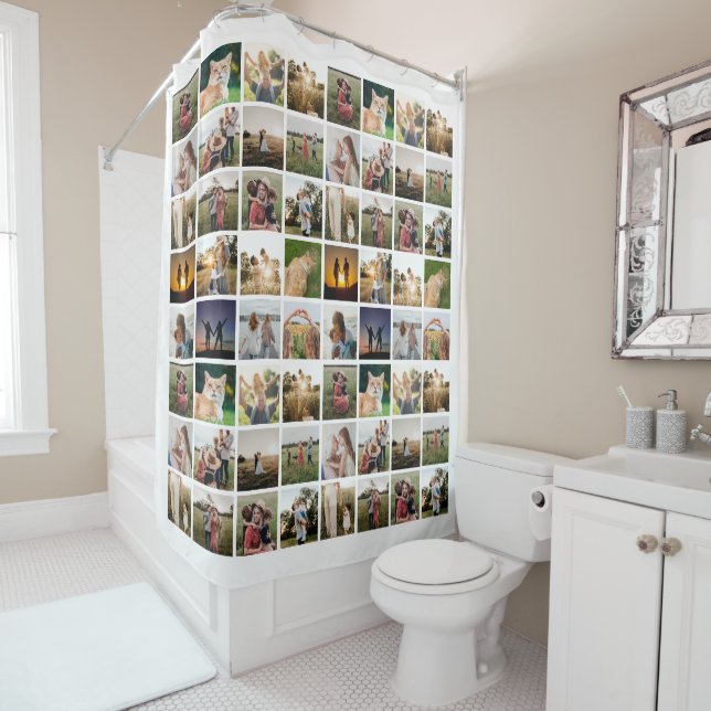 Personalized Photo Collage Shower Curtain (In Situ)