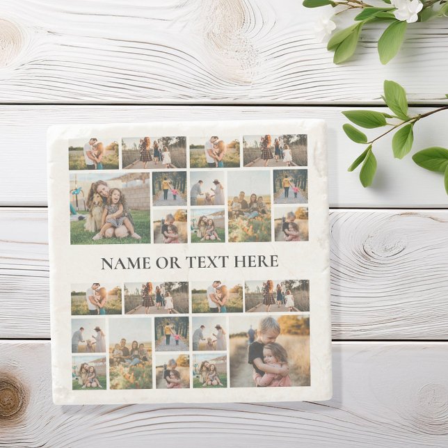 Personalized Photo Collage Stone Coaster (Creator Uploaded)