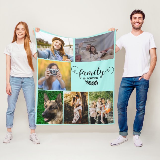 Personalized Photo Collage, Sweet Happy  Family Fleece Blanket (In Situ)