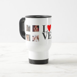 Personalized Photo Collage Template LOVE Gift Travel Mug