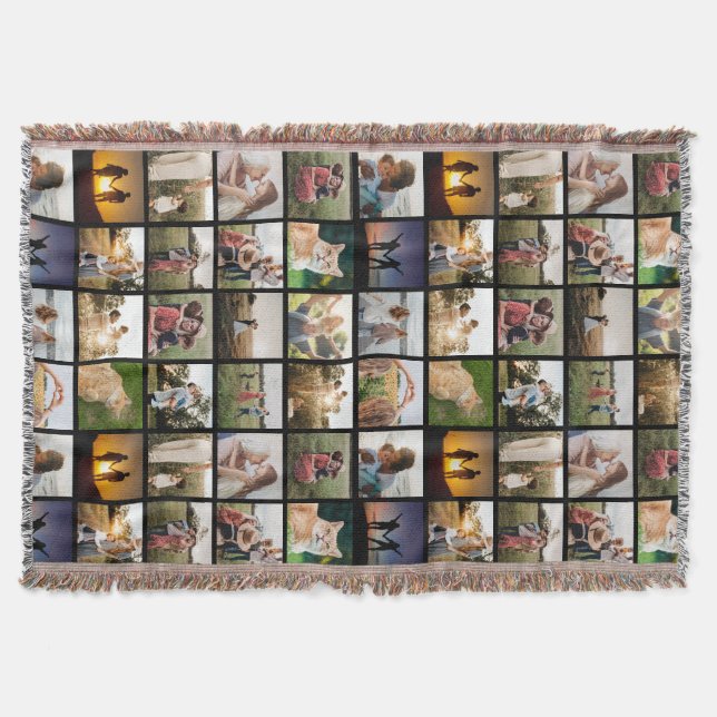 Personalized Photo Collage Throw Blanket (Front)