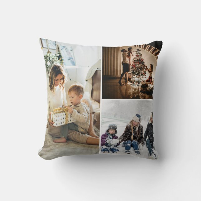 Personalized Photo Collage Throw Pillow (Front)