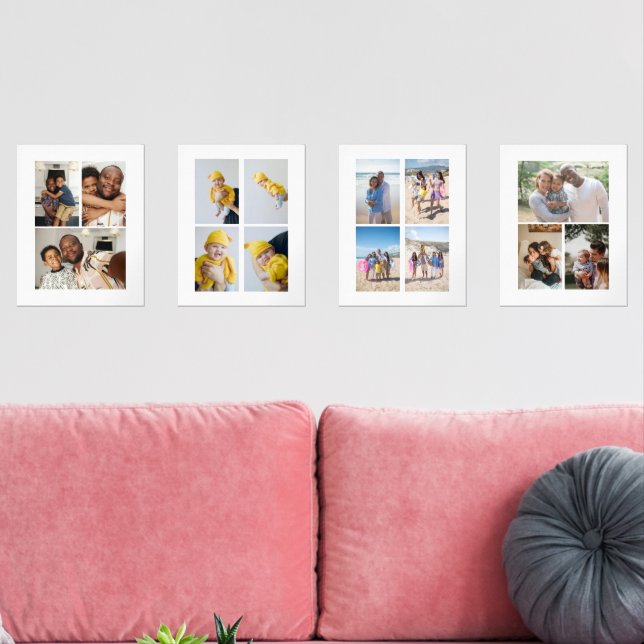 Personalized Photo Collage Wall Art Sets (Livingroom)