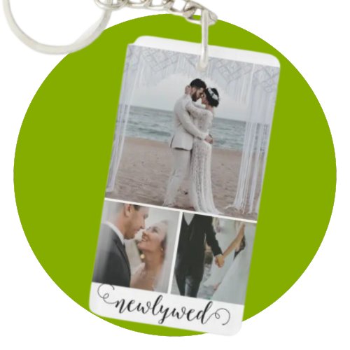 Personalized Photo Collage with Custom Text Keychain