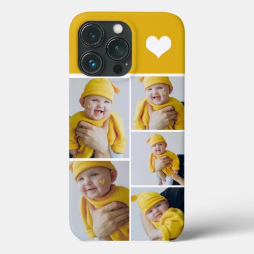 Personalized Photo Collage With Heart iPhone 13 Pro Case