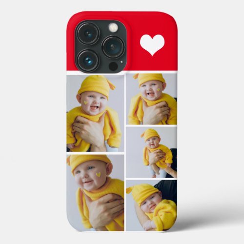 Personalized Photo Collage With Heart iPhone 13 Pro Case
