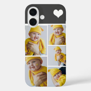 Personalized Photo Collage With Heart iPhone 16 Case