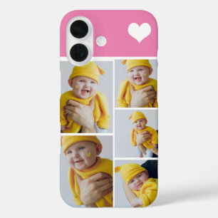 Personalized Photo Collage With Heart iPhone 16 Case