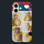 Personalized Photo Collage With Heart iPhone 16 Case<br><div class="desc">Make a Personalized Photo keepsake phone case with love heart detail from Ricaso - add your own photographs - photo collage keepsake gifts

available for many styles - choose your option in the drop down menu</div>