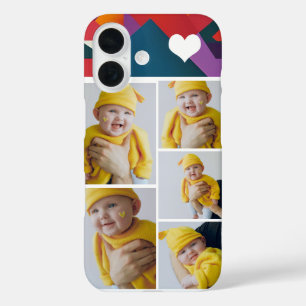 Personalized Photo Collage With Heart iPhone 16 Case
