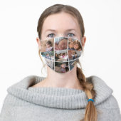 Personalized photo collage with nine photos adult cloth face mask (Worn)