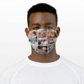 Personalized photo collage with nine photos adult cloth face mask (Worn)
