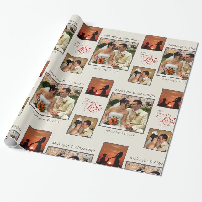 Personalized Photo Collage Wrapping Paper (Unrolled)
