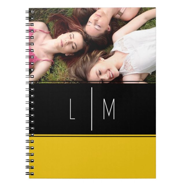 Personalized photo  color block school notebook (Front)