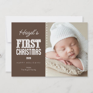 Personalized Photo & Color First Christmas Card