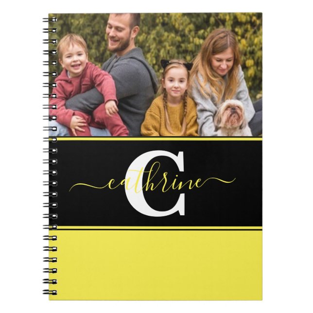 Personalized photo  colorblock  notebook (Front)