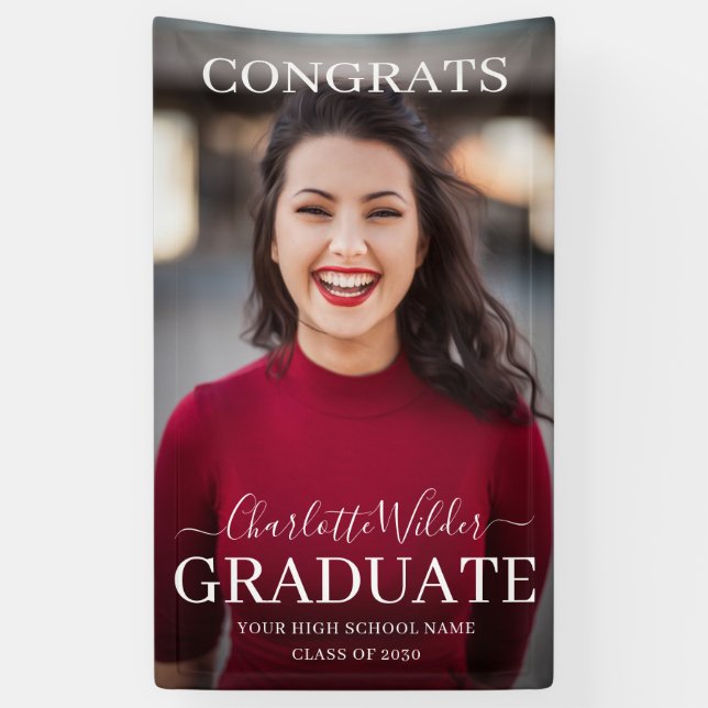 Personalized Photo Congrats Graduate Banner (Vertical)