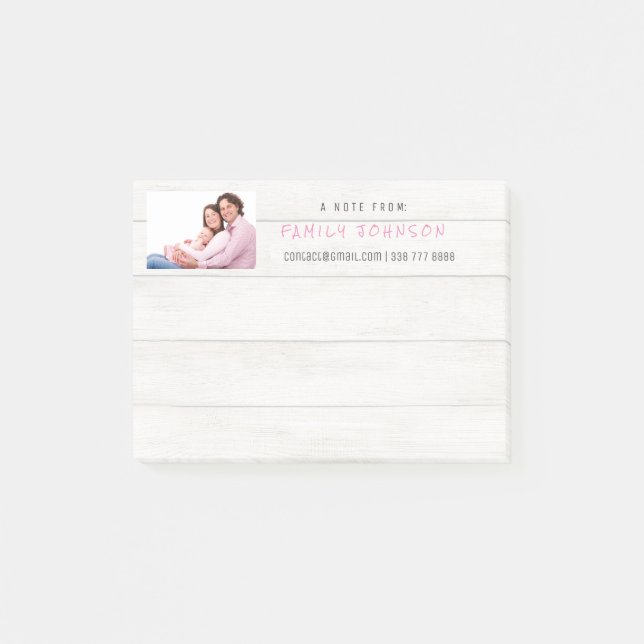Personalized Photo Corporate Family Wood Post-it Notes (Front)