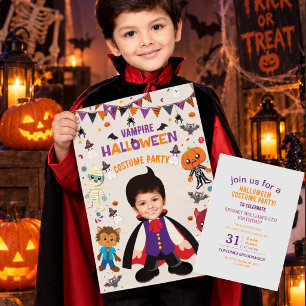 Personalized Photo Costume Party Halloween Kids Invitation