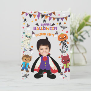 Personalized Photo Costume Party Halloween Kids Invitation