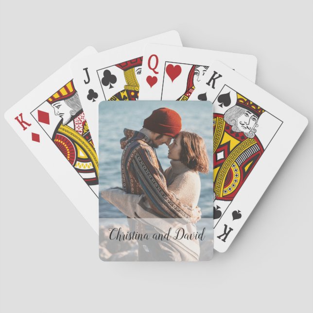 Personalized Photo Couple Gift Unique Custom Poker Cards (Back)