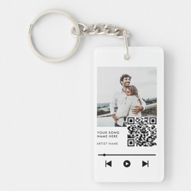 Personalized Photo Couple Love Song Keychain (Front)