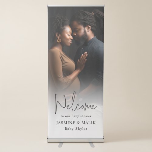 Personalized Photo Couples Baby Shower Pull Up  Retractable Banner
