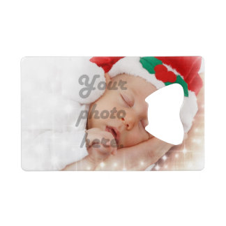 Personalized photo credit card bottle opener