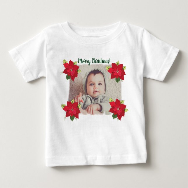 Personalized Photo Cristmas Baby  Shirt (Front)