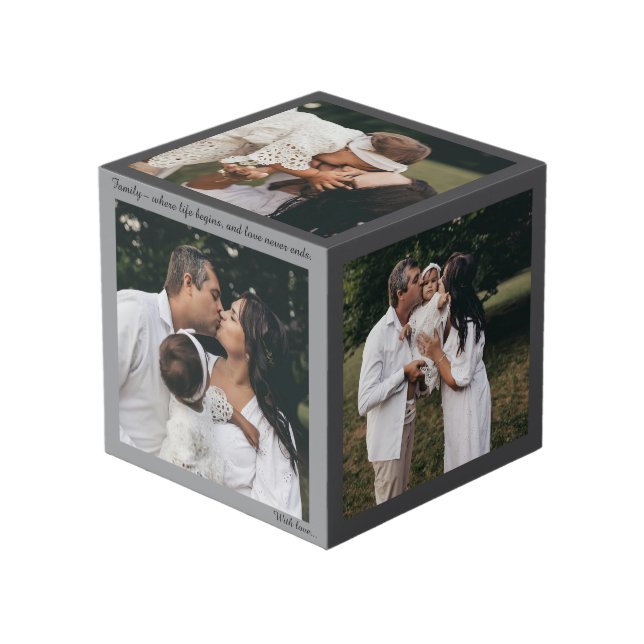 Personalized Photo Cube-Custom Photos,Text & Quote Cube (Front Angled)