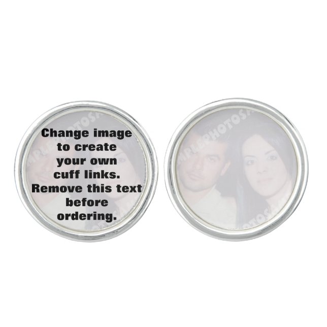 Personalized photo Cuff links. Make your own! Cufflinks (Front)