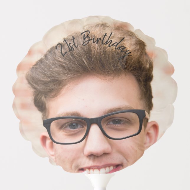 Personalized Photo Custom 21st Birthday Balloon (Front)