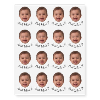 Personalized Photo Custom Age Birthday Party Temporary Tattoos