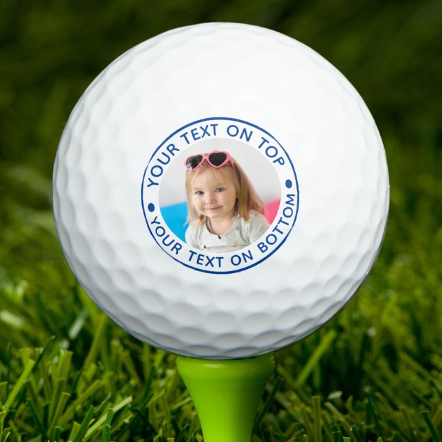 Personalized Photo Custom Blue Text Golf Balls (Creator Uploaded)