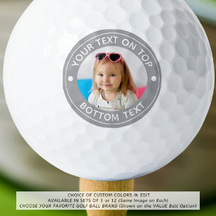 Personalized Photo Custom Color and Text Golf Ball