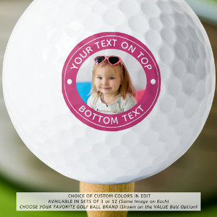 Personalized Photo Custom Color and Text Golf Ball