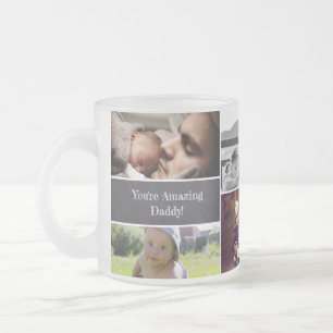 Personalized, Photo Custom Daddy Father's Day Frosted Glass Coffee Mug