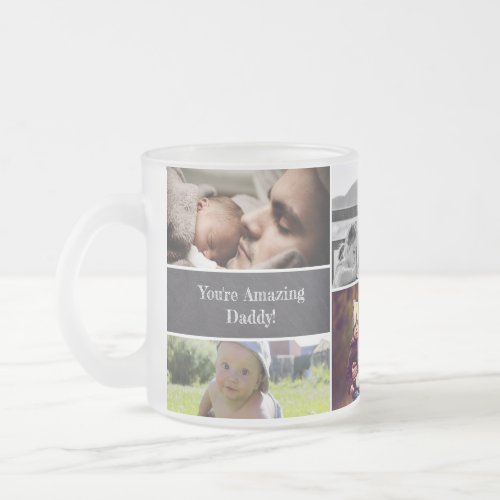 Personalized Photo Custom Daddy Fathers Day Frosted Glass Coffee Mug